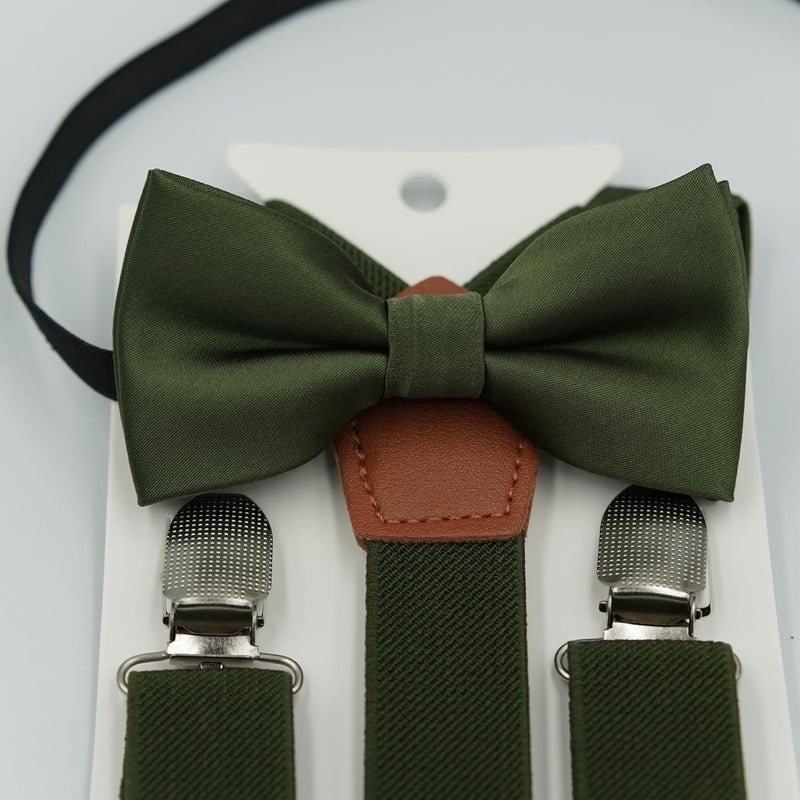 BEWDIO Adjustable Baby Boy Suspenders and Bow Tie, Pre-tied Kids Bowtie and Elastic Suspenders with 4 Strong Metal Clips - Image 4